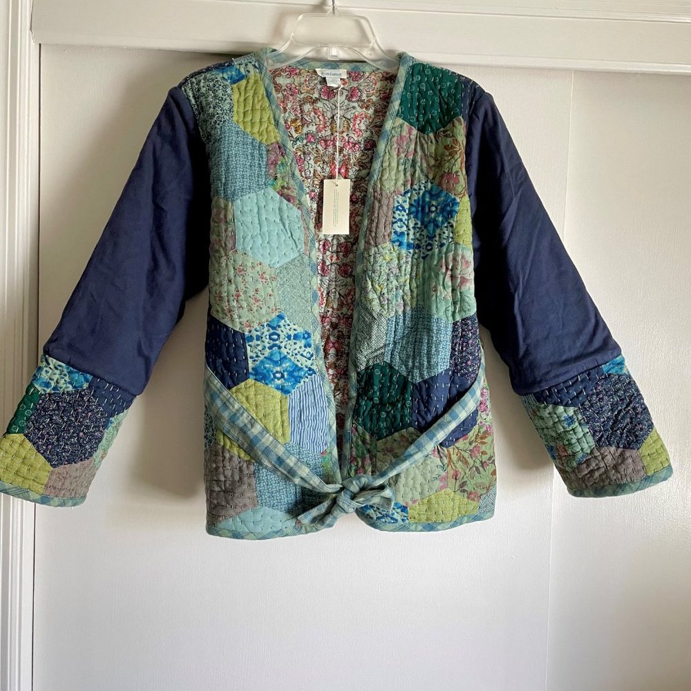 Sundance Hyannis Kantha Reversible Embroidered Patchwork Quilted Wrap Jacket M